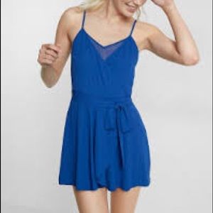 FAUX WRAP CHIFFON INSET CAMI ROMPER